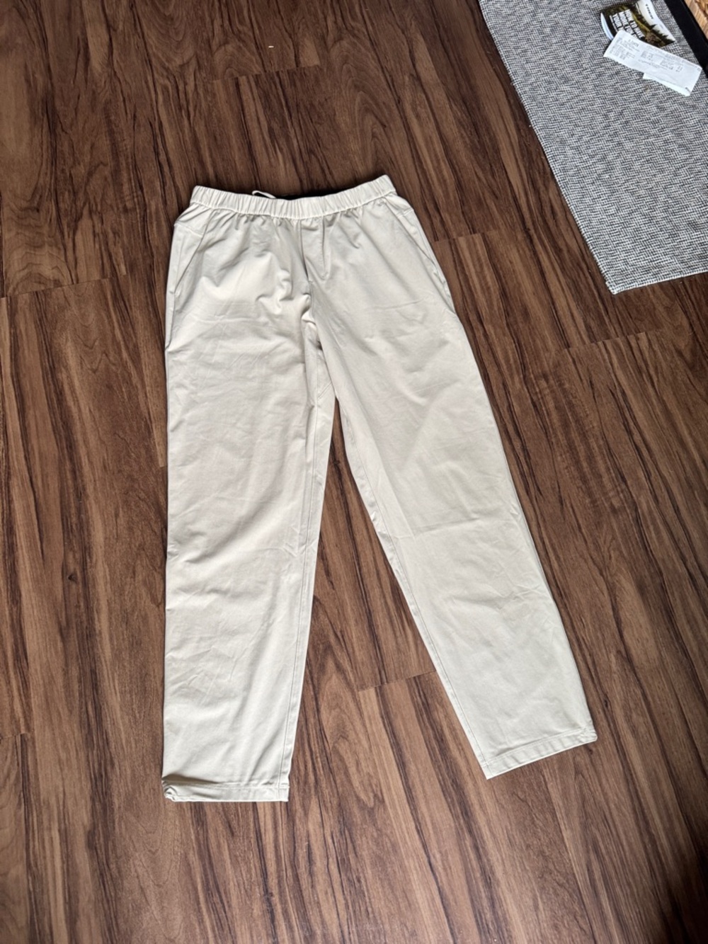 lululemon athletica Men's Pull On Pants Cream Elastic-Waist Chinos